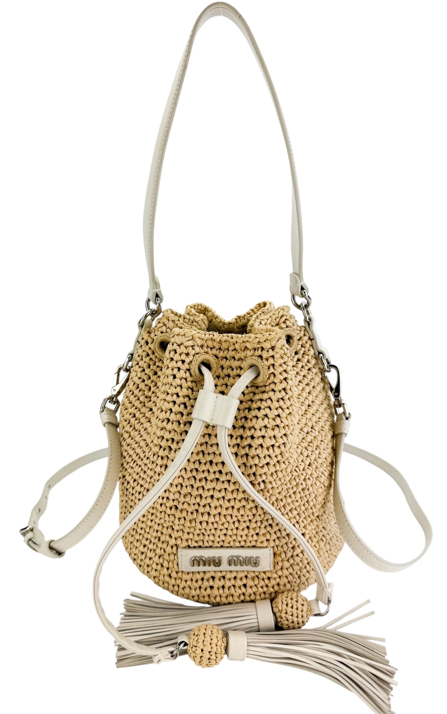 Miu Miu Raffia Bucket Bag