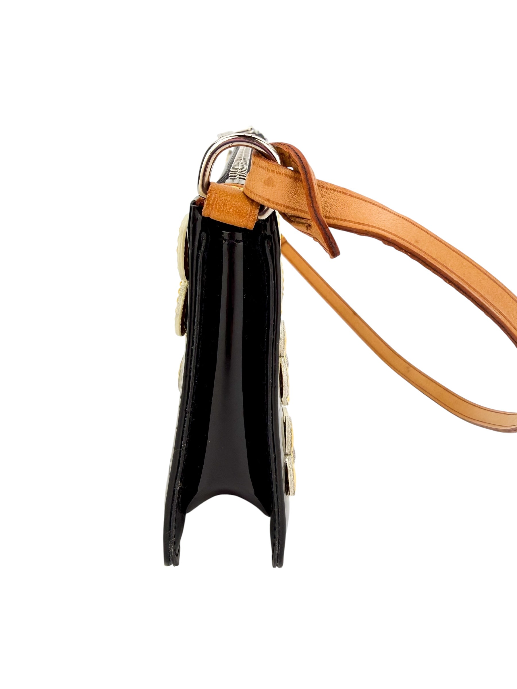 Louis Vuitton Vintage Lexington Fleurs Pochette Monogram Vernis Black