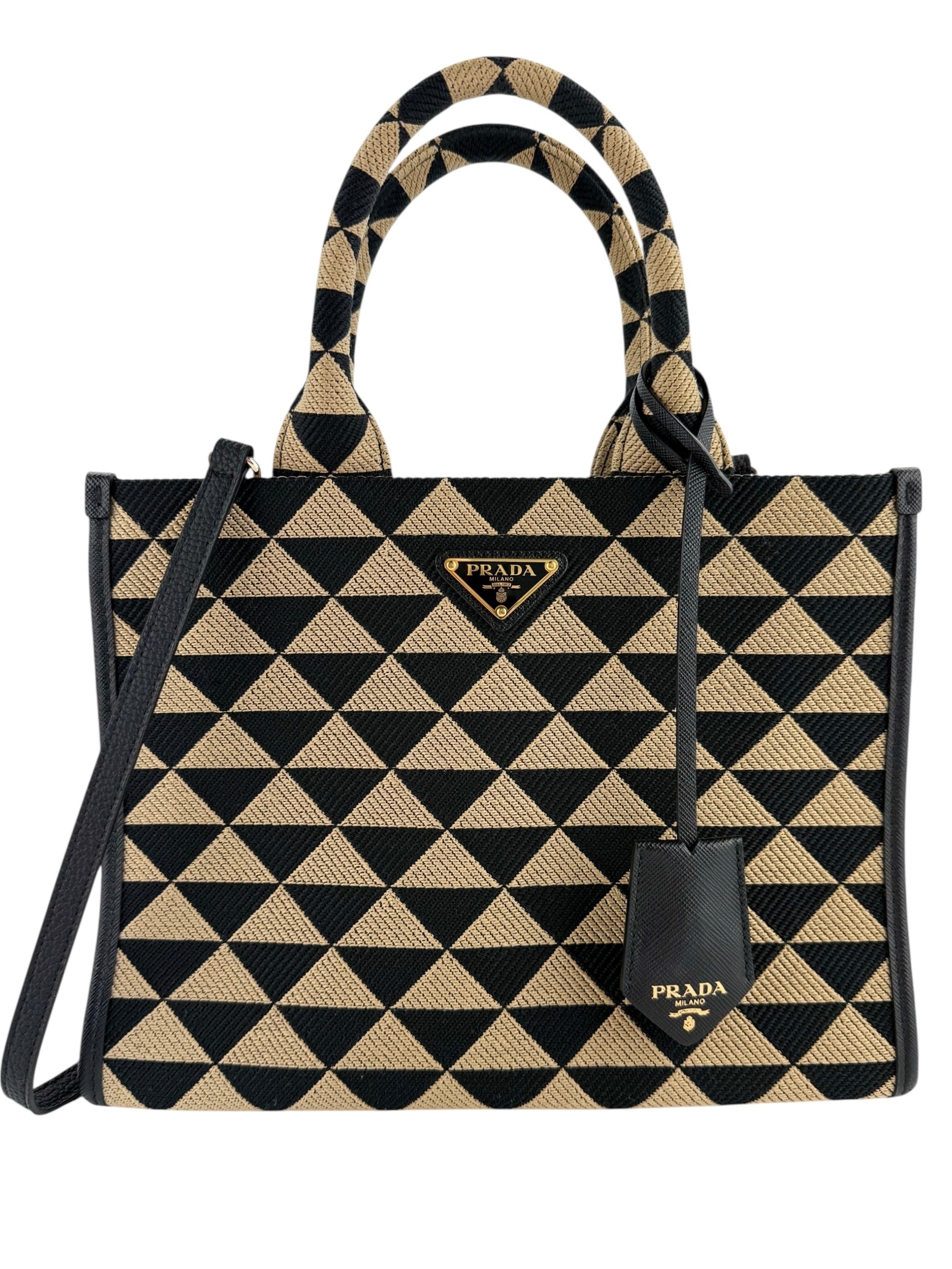 Prada Symbole Embroidered Tote Bag